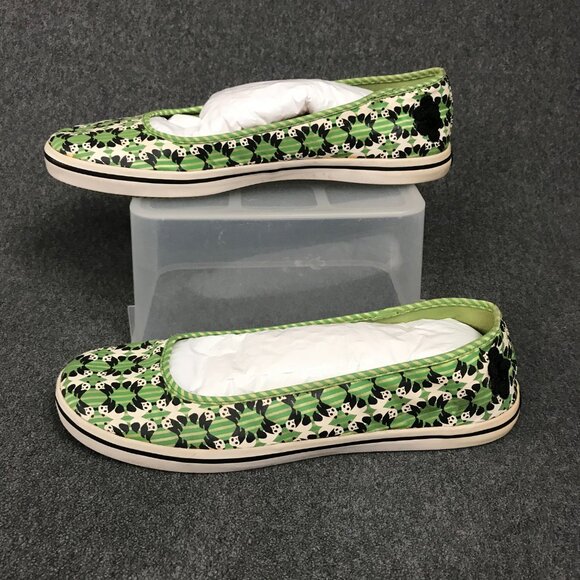 Keds Eleanor Panda Print Green Canvas Slip-On Ballet Flats Womens Size 9.5 - Picture 2 of 8